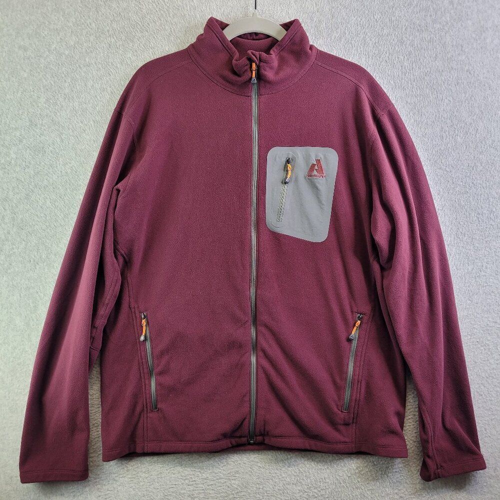 Eddie Bauer First Ascent Jacket Mens L Purple Full Zip Fleece Hiking Trails